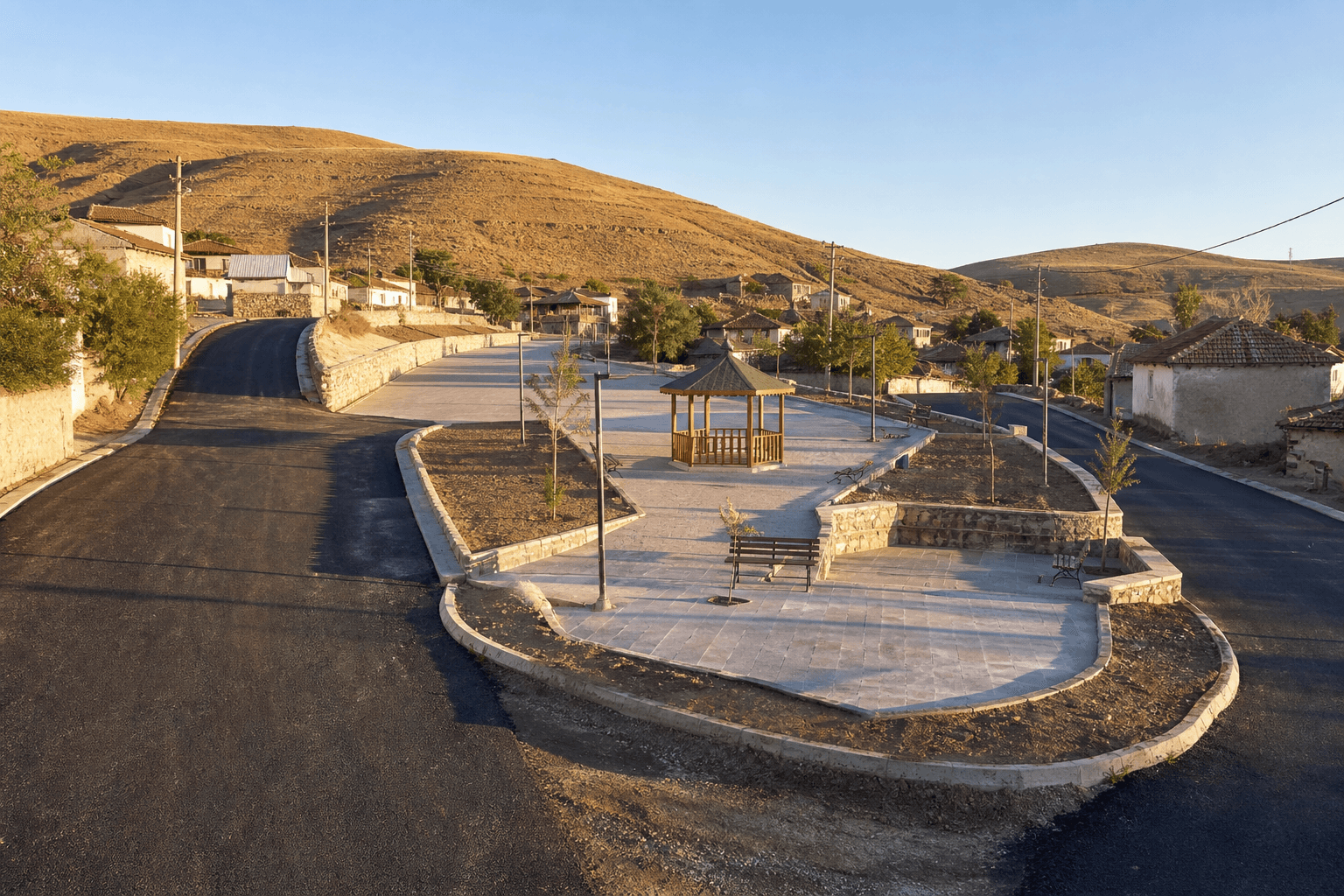 Haymana Sazağası village square and road works
